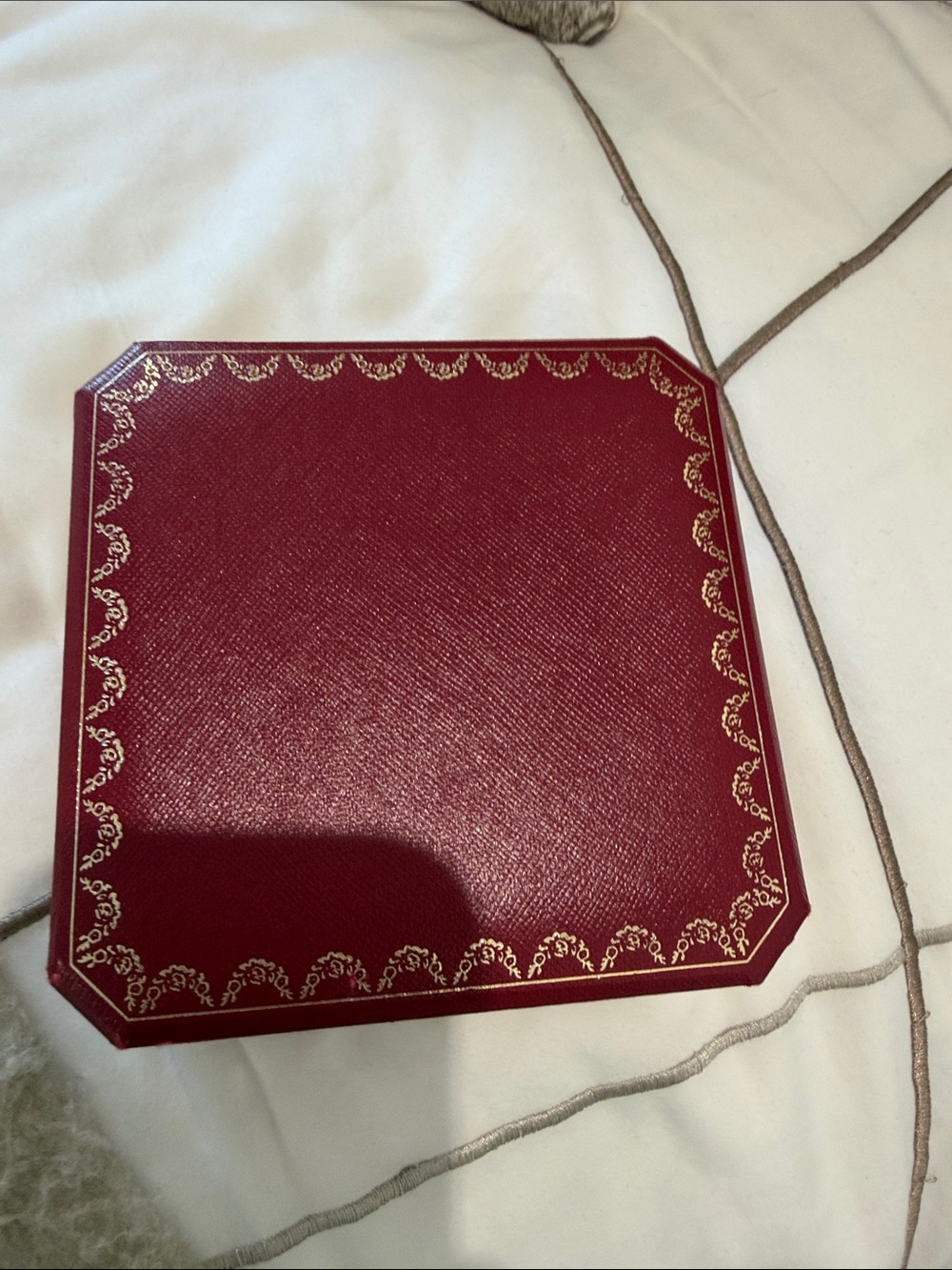 Cartier Red Tray with Gold Border Detailing